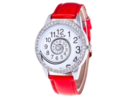 Reloj De Mujer De Cuero Pu Zhoulianfa Con Cristales, Dial Redondo, Cuarzo