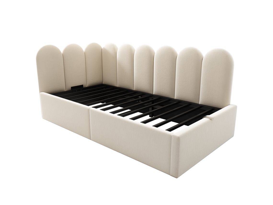 Sofá Cama Estofado 90x200 com Arrumação Hidráulica PAPRIKA