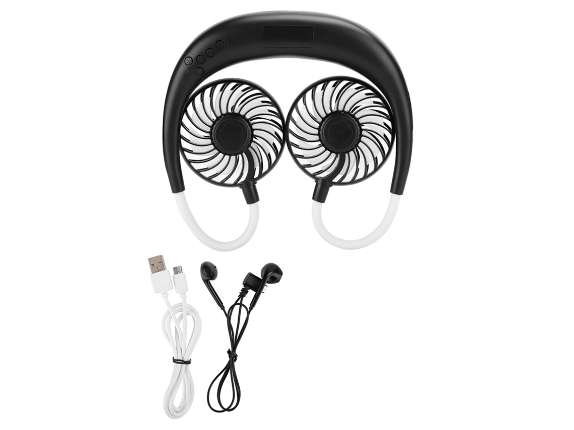 V Entilador De Pescoço (bateria Portátil, Alto-falante Bluetooth)