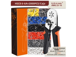 Kit De Crimpagem De Terminais Tubulares Para Ferramentas Elétricas De Aço Carbono, Tamanhos 0,08-16mm²/0,25-10mm²
