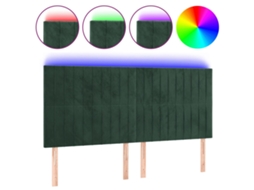Led Headboard, Led Headboards Vidaxl Verde Veludo (200 X 5 X 118/128 Cm)