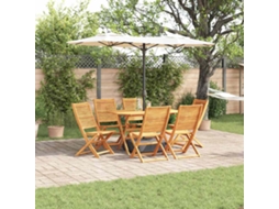 Vidaxl Conjunto De Jantar Para Jardim 7 Pcs Castanho