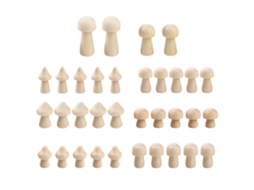 Laxiscreed Caixa Com 34 Mini Cogumelos De Madeira Para Decoração E Diy