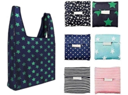Conjunto De 6 Sacolas De Compras Reutilizáveis, Dobráveis ​​e Laváveis, Com Capacidade Para Até 15,8 Kg (35 Lb). Ecológicas, Cabem No Bolso, Impe