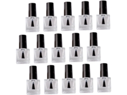 De 20 Frascos De Esmalte Reutilizáveis E Vazios Com Pincel, Formato Quadrado.