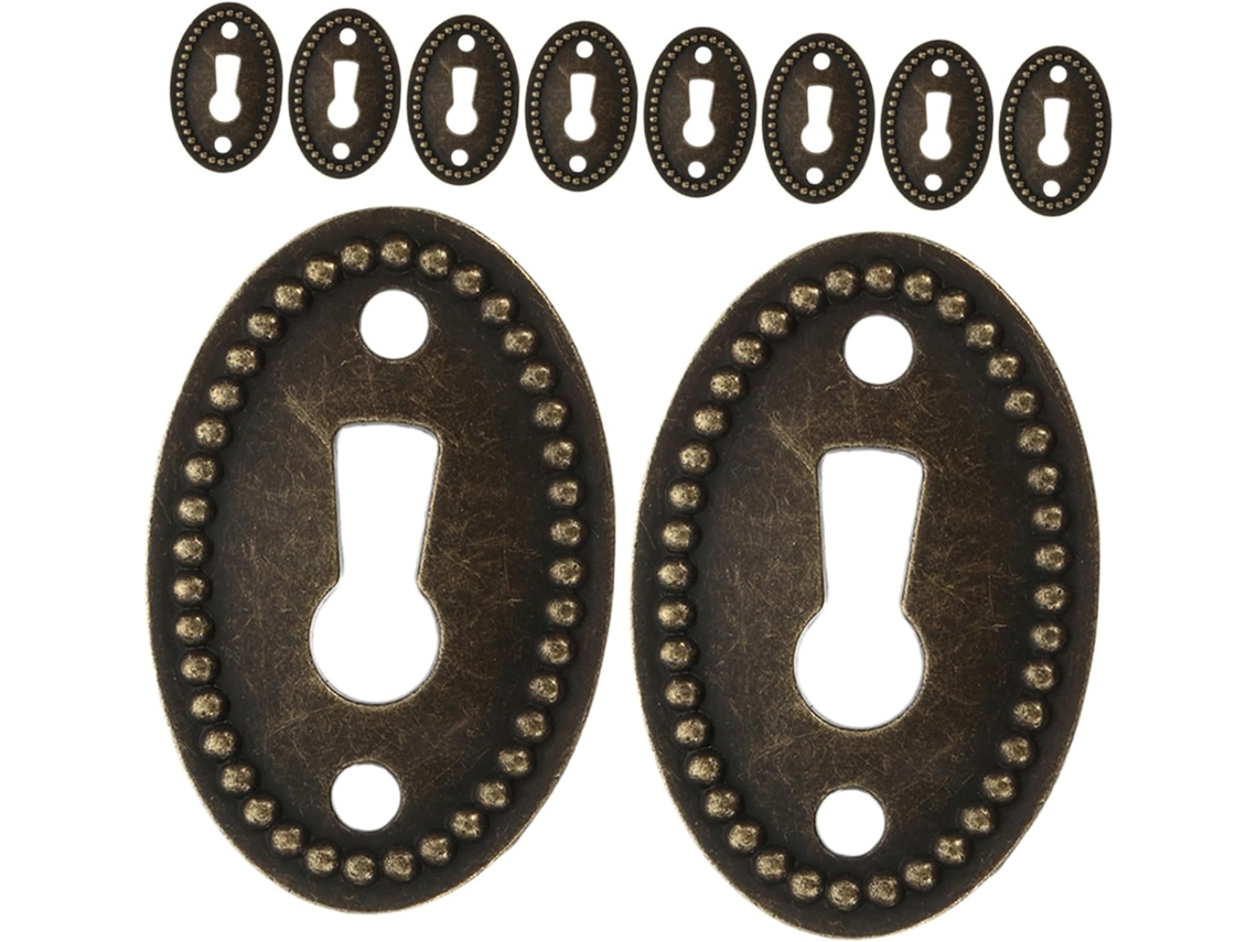 Placa De Fechadura Oval Em Liga De Zinco, 10 Peças, Estilo Vintage