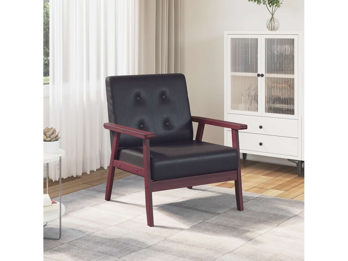 Vidaxl Poltrona Em Couro Artificial Preto