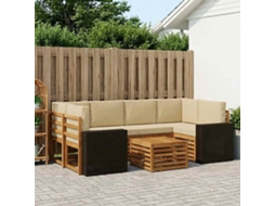 Vidaxl Conjunto De Sofás Para Exterior 7 Unid. Natural E Bege