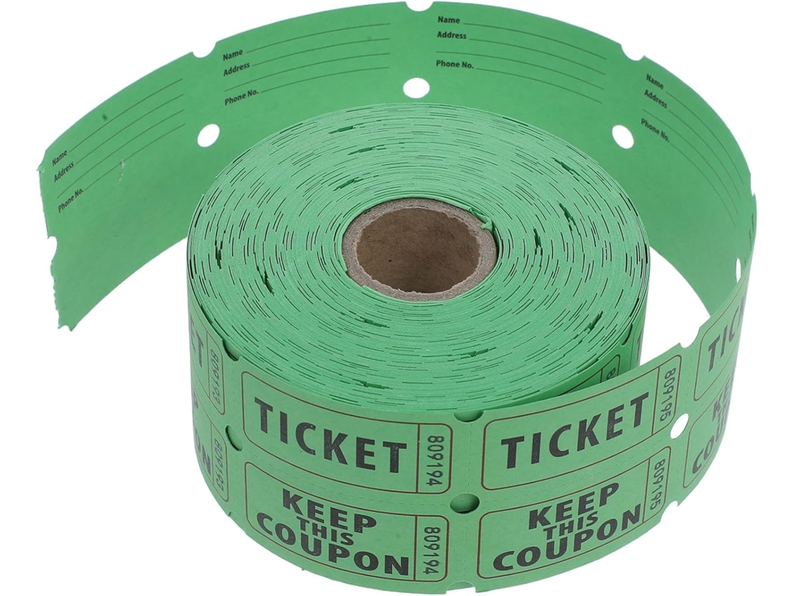 500 Bilhetes De Rifa, Rolos Duplos, Numerados Sequencialmente, Papel Offset.