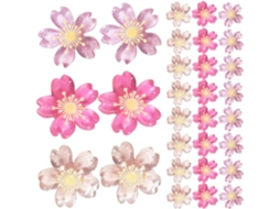 30 Tachinas Decorativas de Resina com Design de Flor de Cerejeira para Mesa e Paredes, Item Decorativo e Seguro