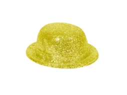 Chapéu-coco dourado com glitter