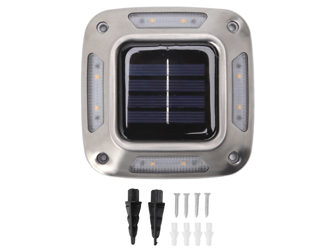 Lâmpada Solar de Chão com 8 LEDs Luz Quente IP65 para Jardim e Pátio | S/MARCA