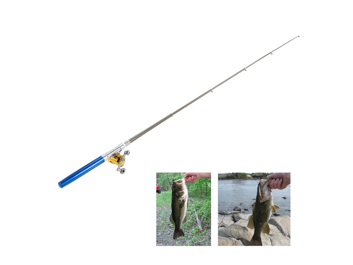 Combo Vara e Molinete de Pesca Portátil Mini