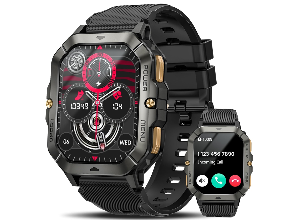 (preto) Smartwatch Masculino - Pulseira Bluetooth Com Tela Sensível Ao Toque De 2,02 Polegadas