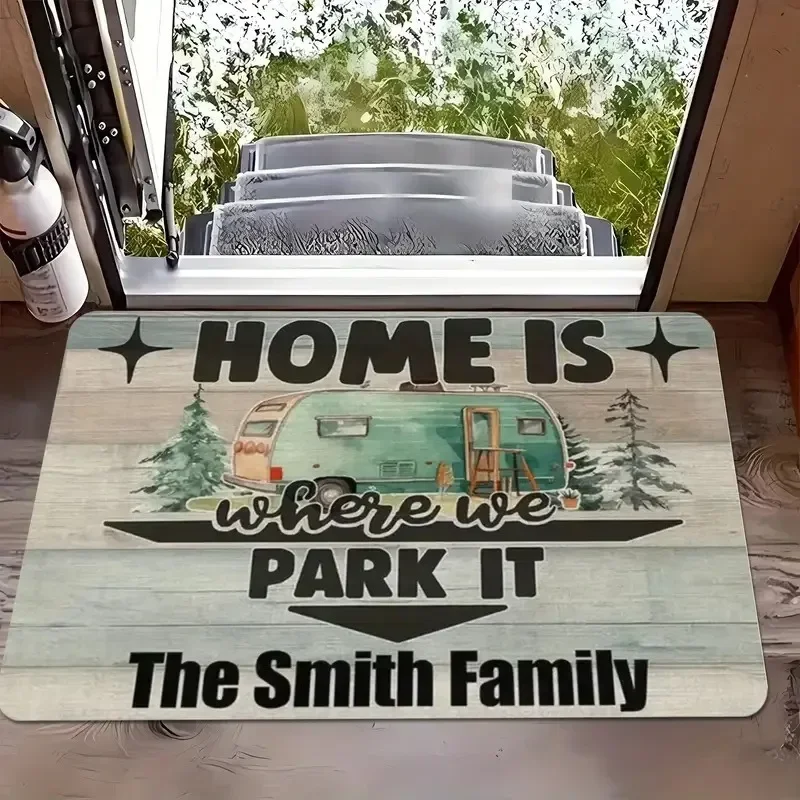 Tapete Decorativo Para Porta De Entrada Em Formato De Autocaravana (estilo 5, 50x80cm), Tapete De Boas-vindas Para Exterior.