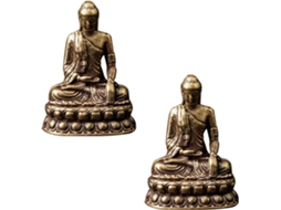 Ornamento Cobre Antigo Conjunto 2 Peças Decoração Compacta Estável Interiores Buda Base GOKOCO