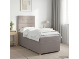 Vidaxl Cama Box Spring Com Colchão Cinzento-acastanhado 100 X 200 Cm