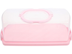 Marmita Bento Reutilizável Rosa, Caixa Retangular Para Torradas E Doces, Design Transparente E Portátil Com Tampa