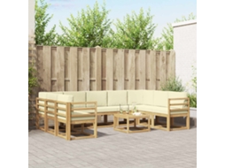 Vidaxl Conjunto De Sofás Para Exterior 10 Unid. Branco E Creme