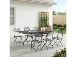 Vidaxl Conjunto De Jantar Para Jardim 7 Unid. Antracite Malha E Aço