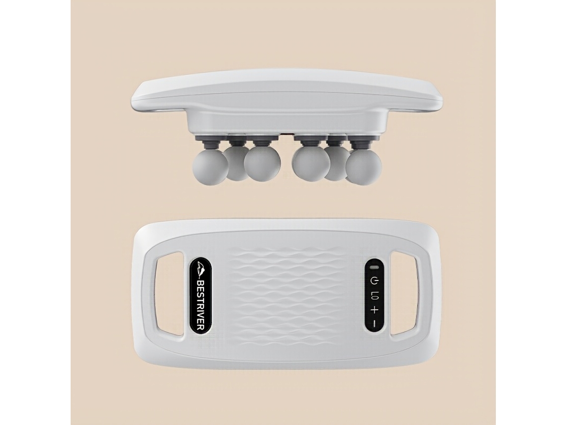 massageador para pescoço e ombros com duas cabeças de massagem intercambiáveis é equipado com um motor potente, compacto e recarregável...