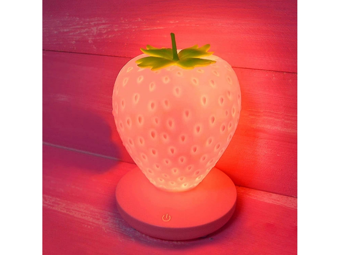 Luz Noturna Usb Em Formato De Morango Aquaforge