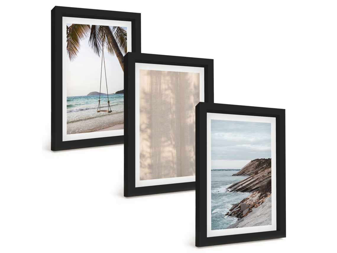Composição De Quadros Areia De Verão, Vistas Para O Mar Espelharte (3 Peças 20x30 Cm)