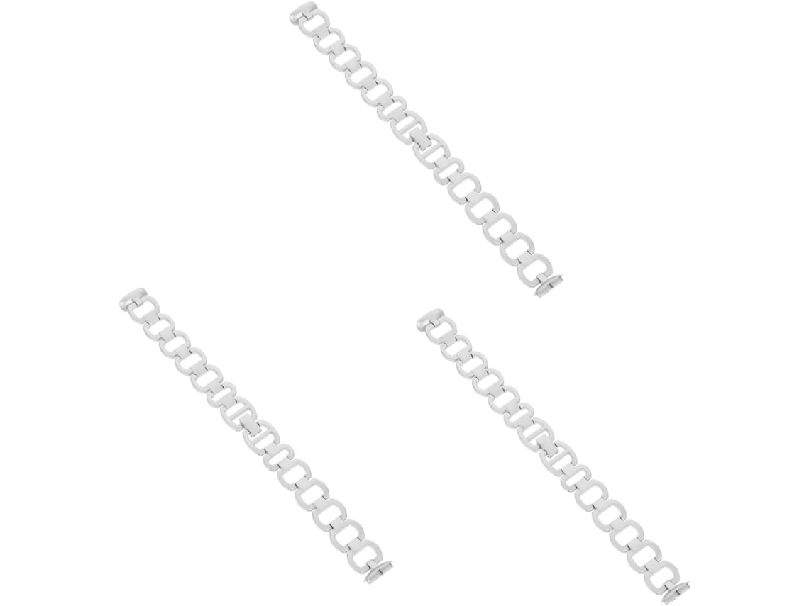 Conjunto De 3 Pulseiras De Relógio Vazadas Em Aço Inoxidável, Corrente De Relógio Elegante Para Um Acessório.