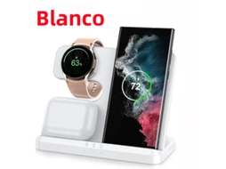 (branco) Carregador Sem Fio 3 Em 1 De 15 W Com Indicador De Carregamento E Suporte.