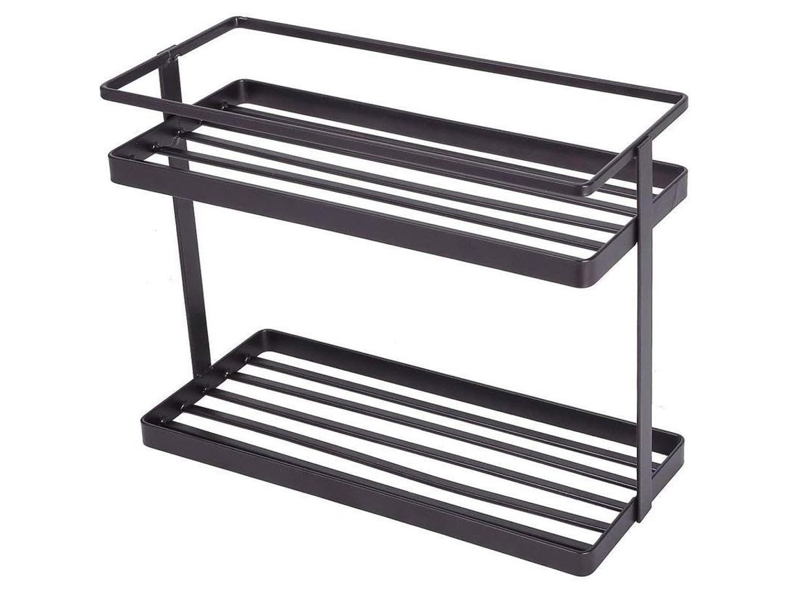 Estante de 2 Niveles para Cocina Baño, Almacenaje Espacioso, Piezas Antideslizantes, Hierro Duradero