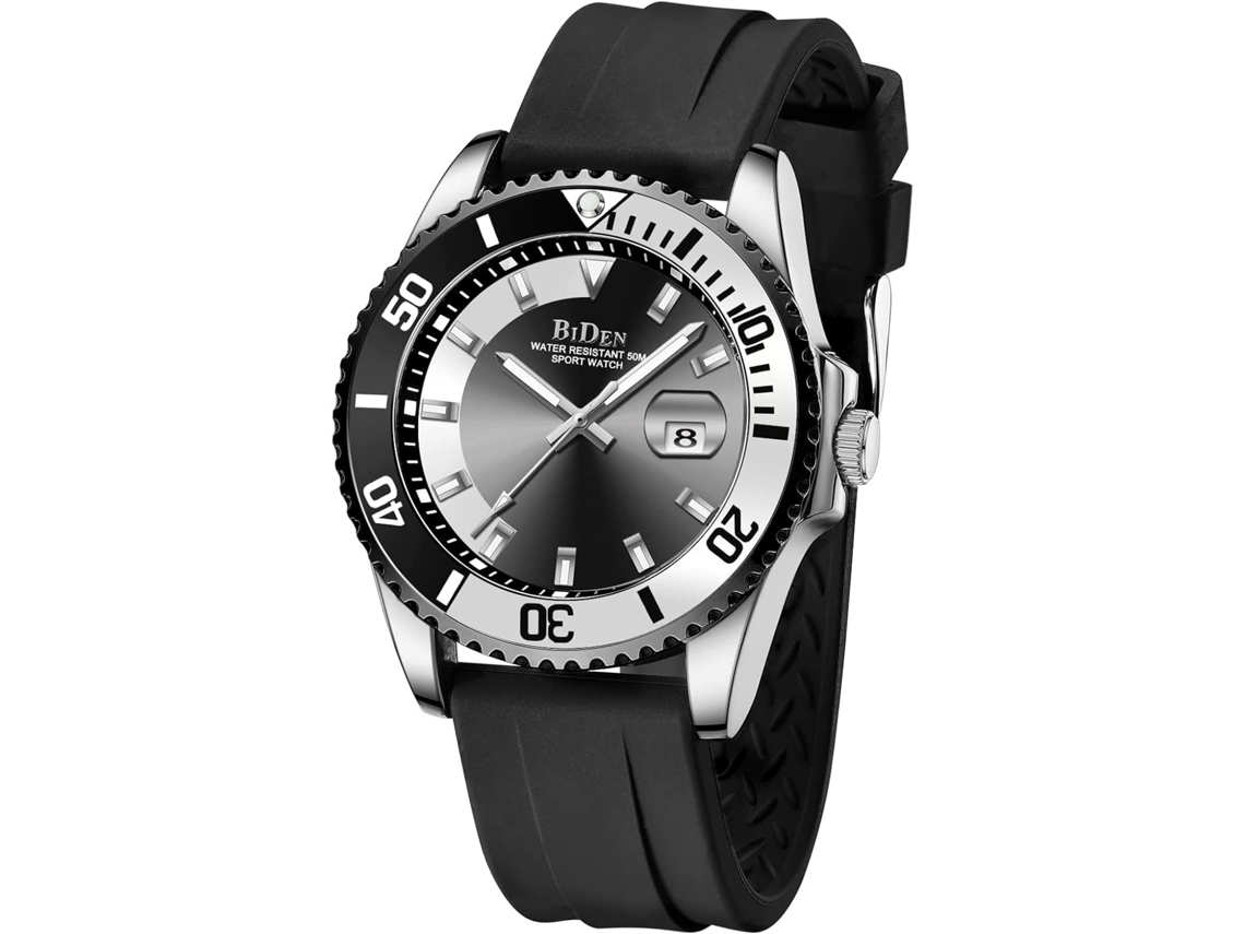 Lurelia Relógio Digital Masculino, Led, Data/calendário, Luminoso, Aço Inoxidável, Silicone, Prata