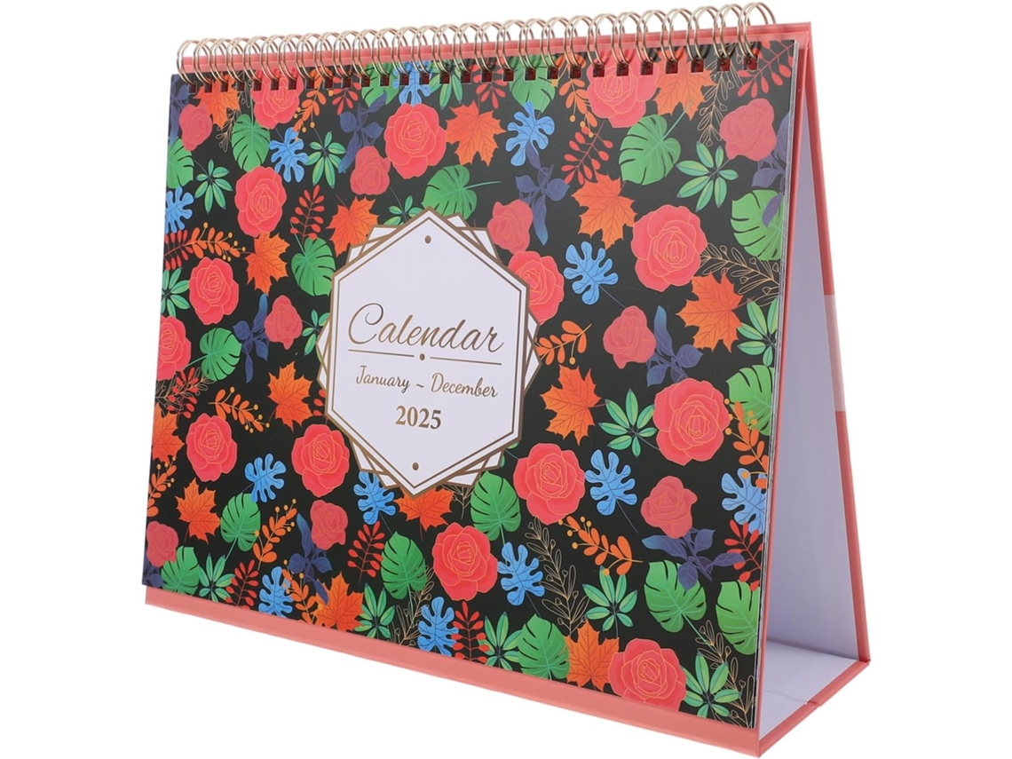 Calendário De Mesa Com Suporte E Encadernação Em Espiral, Inglês,
