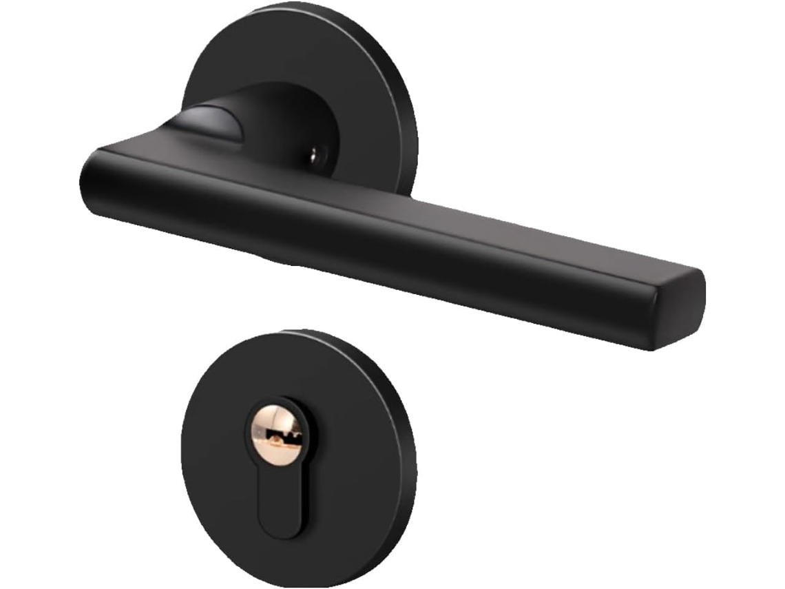 Fechadura De Porta Quarto Dividida 58 Preta