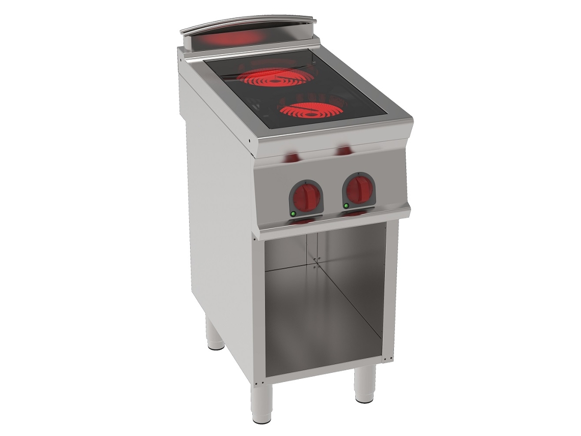 Placa De Cozinha Vitrocerâmica 2 Zonas Quente Em Suporte Aberto 400x700x900 Mm 4300 W 400/3v 35710617 Eurast