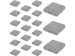 Conjunto de 10 Tampas Quadradas de Aço Galvanizado para Postes de Guarda corpo, 80x80mm, com Proteção Reforçada. SFUSHOS