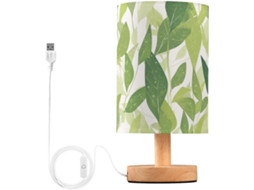 Abajur De Mesa Usb Com Folhas Verdes Frescas Verão, Luminária De Cabeceira Para Mesa Lateral Ou Estudo Moderna