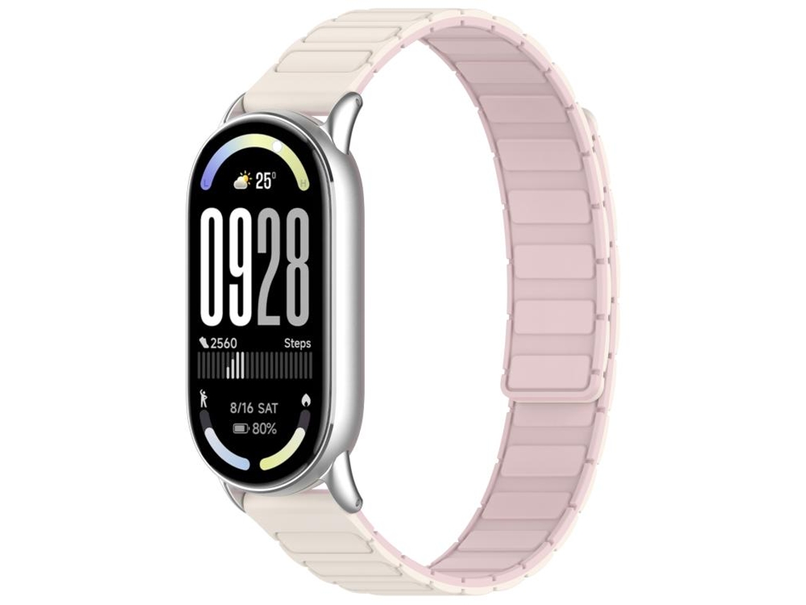 Bracelete Para Xiaomi Smart Band 10/9/8 - Silicone Magnético - Formato De I Rosa Oxford Starlight