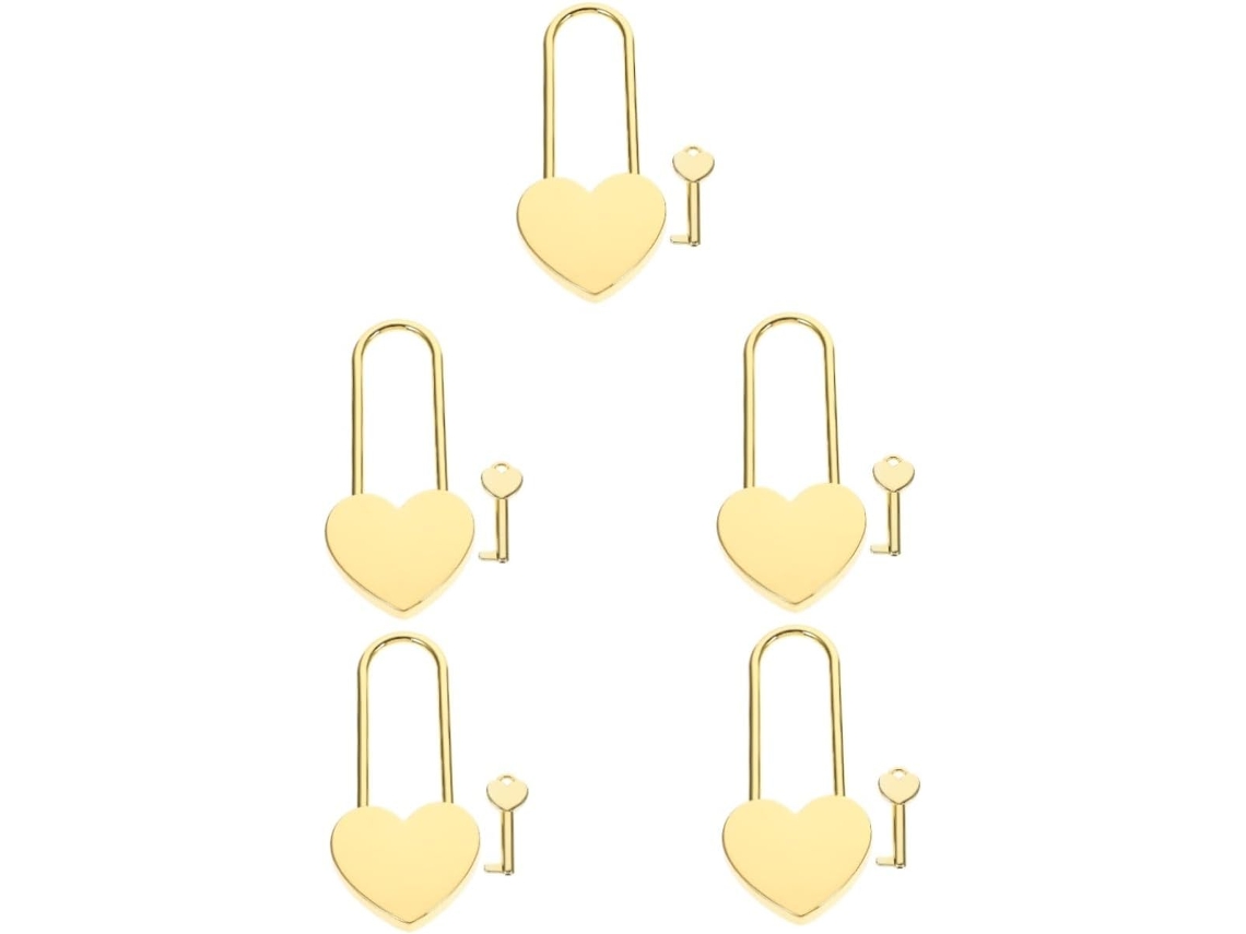 Conjunto De 5 Cadeados Pequenos Para Armário Com Maleta Pequena Para O Dia Dos Namorados