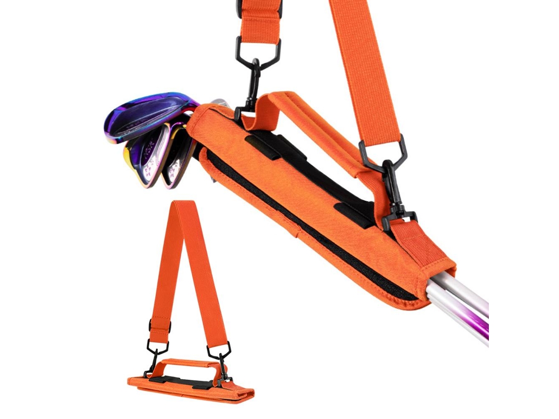 Bolsa Para Tacos De Golfe Com Alça Ajustável Leve Portátil Para Homem Com Suporte Para Tee E 5 Tacos Laranja
