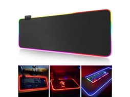 Mousepad Gamer Com Luz Led 80x30cm Preto Brilvibera