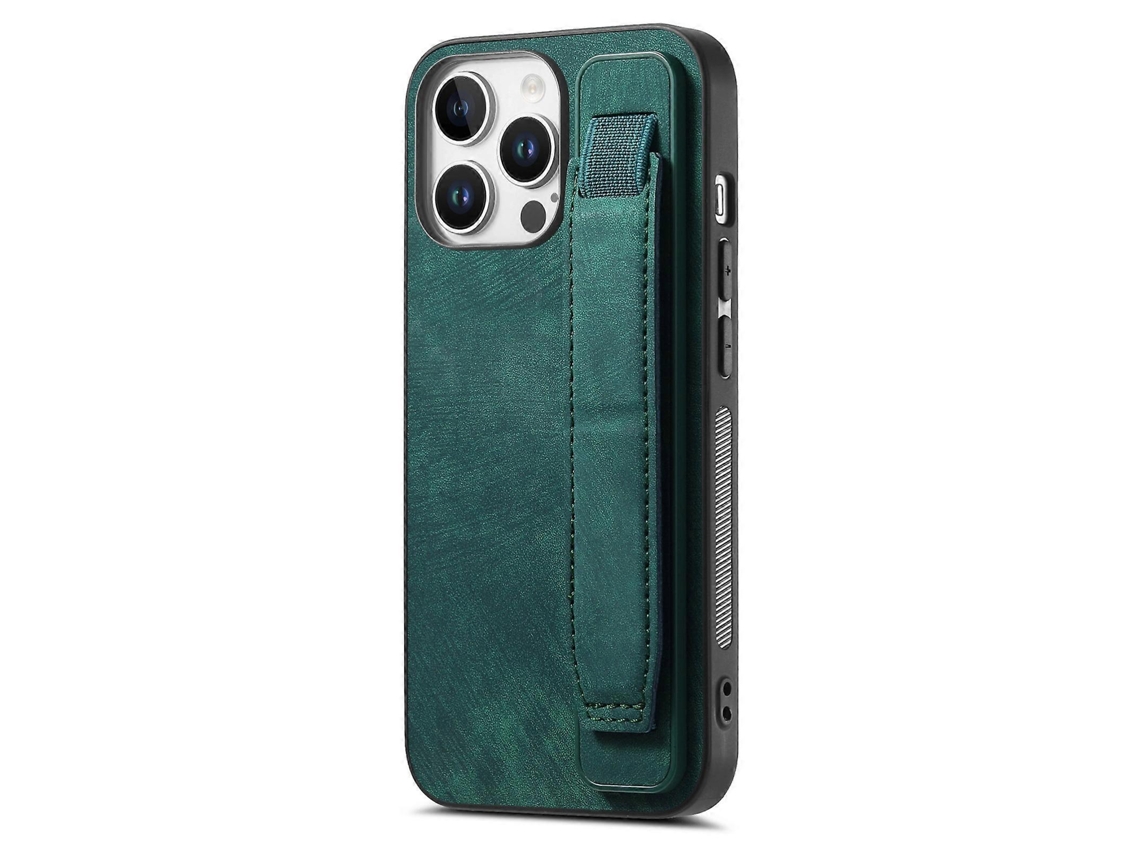Capa De Celular Retrô Com Suporte Para Pulseira E Parte Traseira Em Couro.