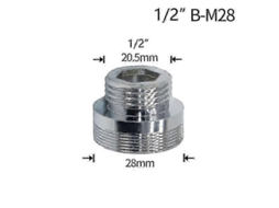 Conector de torneira YURU, 1/2, para rosca M16, M18, M20, M22, M24, M28, reparo para cozinha e banheiro, latão