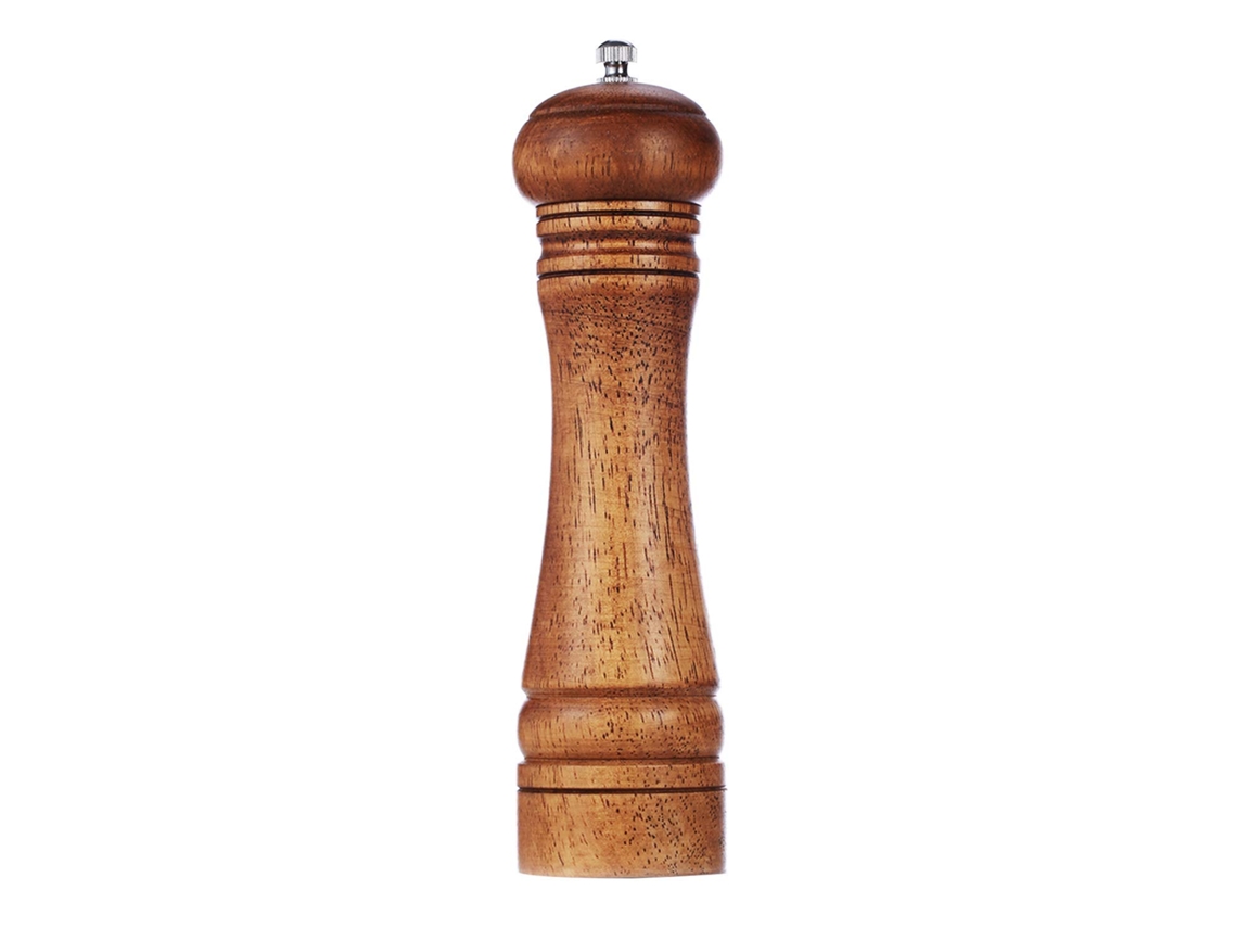 Moedor de Pimenta Madeira, Pimenta, Madeira 20 Cm com Moagem Ajustável, Mecanismo Cerâmica em Estilo Retrô para Sal. AQUAFORGE
