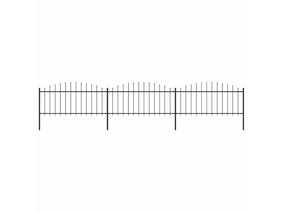 Vidaxl Cerca De Jardim Com Ponta De Lança Em Aço 504x75 Cm, Preta