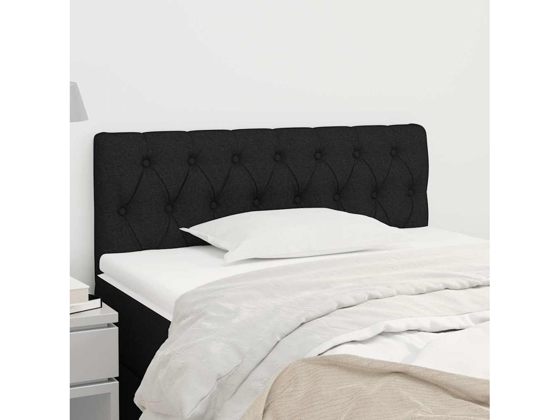 Vidaxl Cabeceira De Cama Tecido 90x7x78/88 Cm Preto