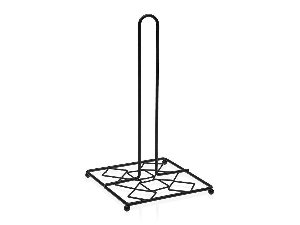 Suporte Para Rolos De Papel De Cozinha Versa Preto Metal Aço (16 X 28,5 X 16 Cm)