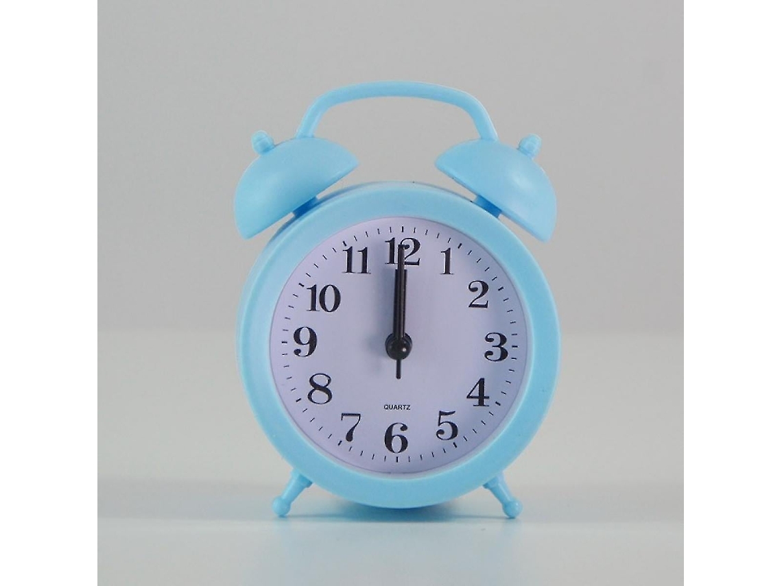Despertador Analógico BRILVIBERA redondo, 4,33 polegadas, silencioso, luz noturna, bateria, azul