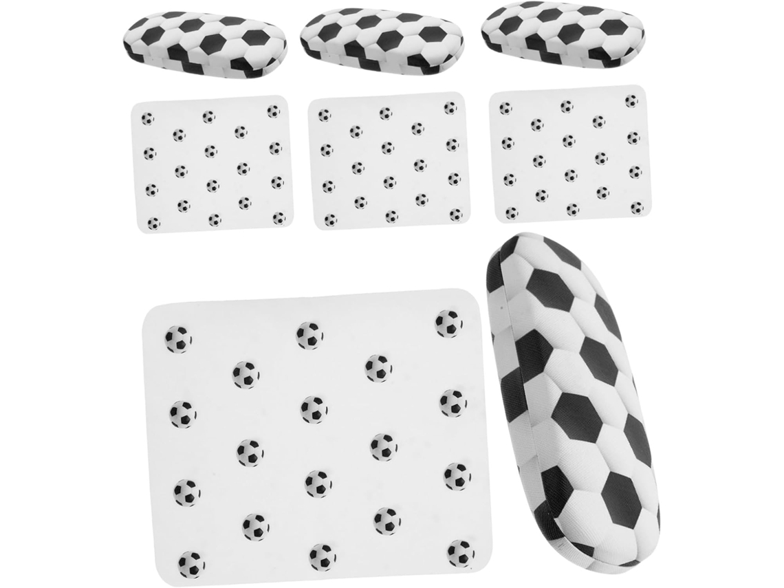 Estojo Rígido De 4 Peças Para Óculos, Estampa De Futebol, Portátil, Proteção Resistente À Pressão.