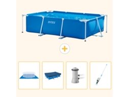 Intex Piscina Com Estrutura Retangular - 300x200x75 Cm - 5-peças S94