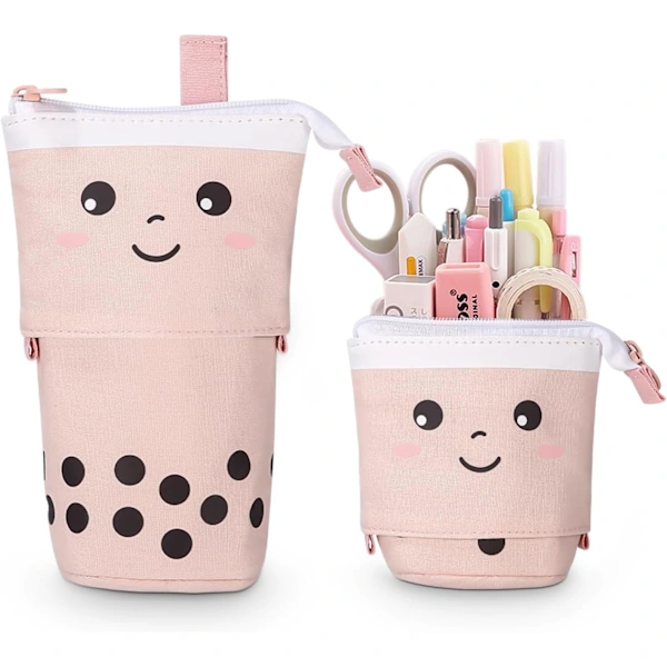 Estojo para Lápis, Telescópico, com Zíper, com Suporte, Kawaii, Escolar AQUAFORGE